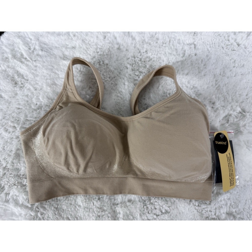 New Truekind Bra Daily Comfort Wirefree Shaper Bra Shaping Padded Beige‎ Size M
